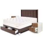 Set Dormitorio con Cajones Royal Cloud Cabecera Gold 2 plz + 2 Veladores Brisse - Imagen 6