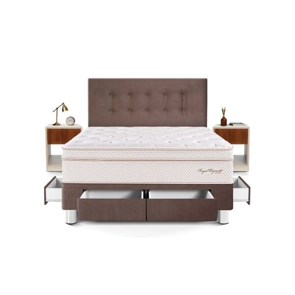 Set Dormitorio Royal Dynasty con cajones 2 plz + 2 Veladores con Cajón
