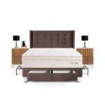 Set Dormitorio con Cajones Royal Cloud Cabecera Gold 2 plz + 2 Veladores Brisse